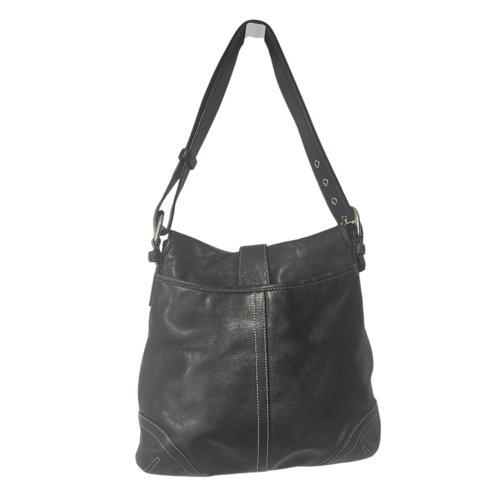 Coach Soho Crossbody Messenger Black Leather Shoulder Bag - Picture 3 of 10